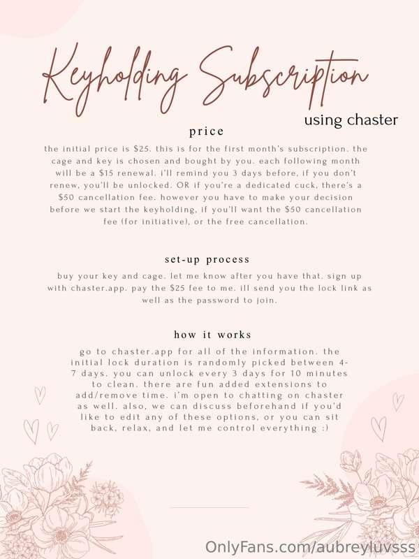 KEYHOLDING INFO! if you choose to pay through onlyfans it’s ..