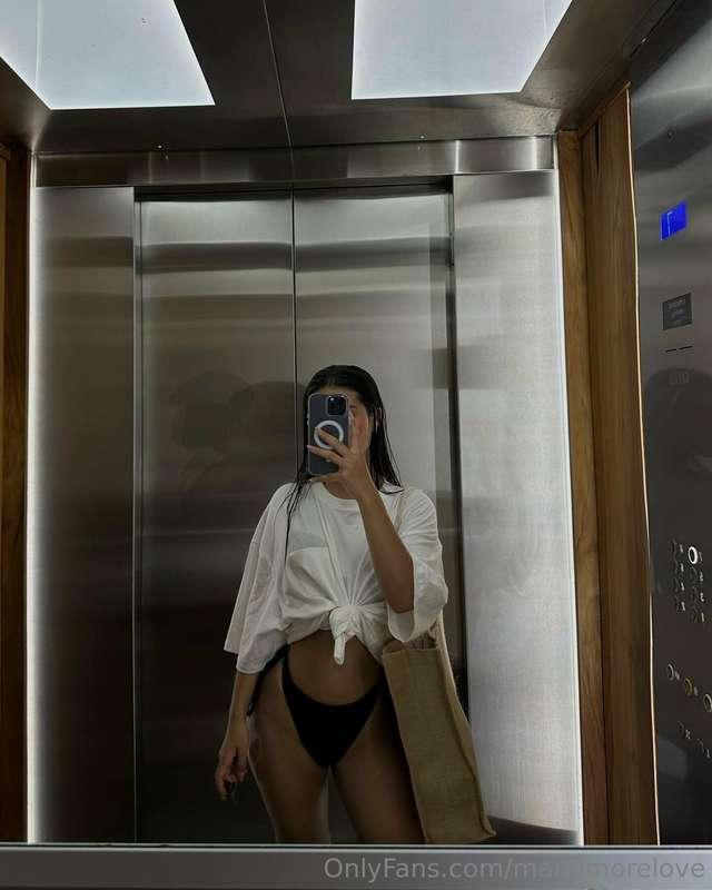 You come to the elevator and find me like this... What's you..