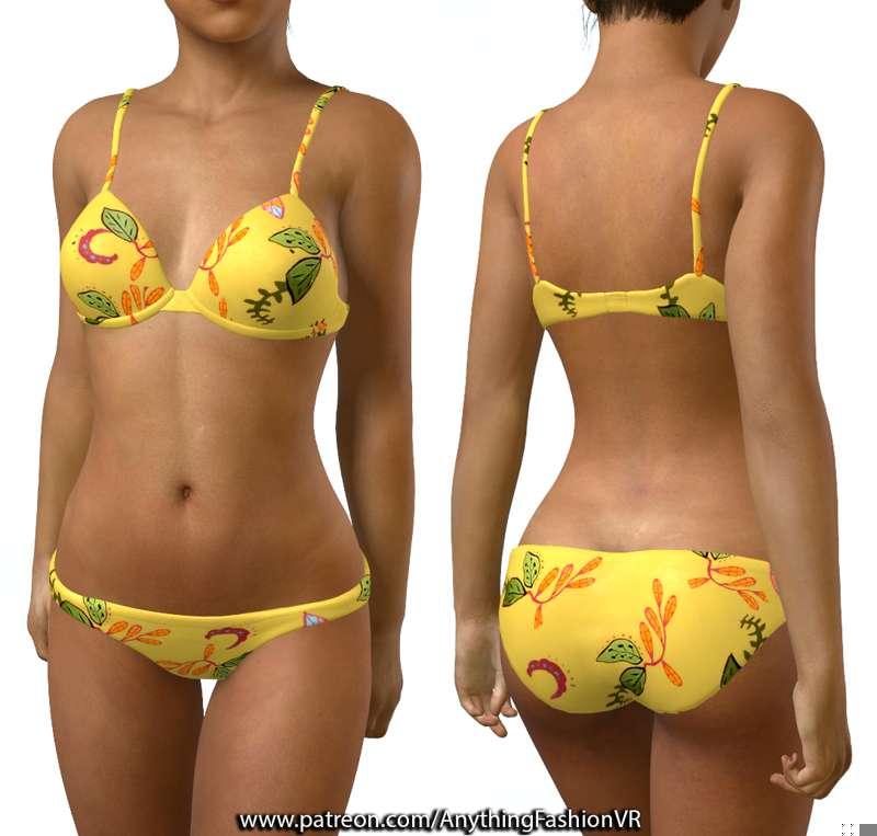 Yellow floral bikini