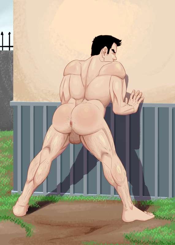 A guy at his backyard - Un chico en su patio