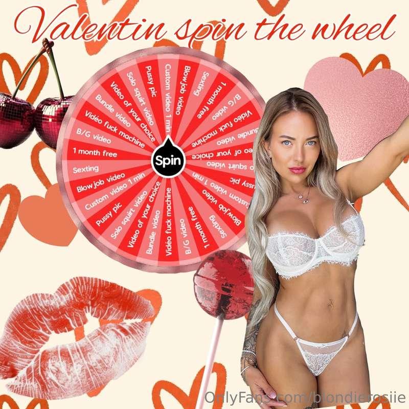 Valentin’s SPIN THE WHEEL 💝Tip to play 😈 15$ - 1 spin 25$ - ..