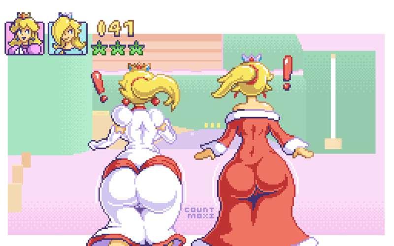 Peach and Rosalina Fire Princess Butts doodle + double cherry doodle