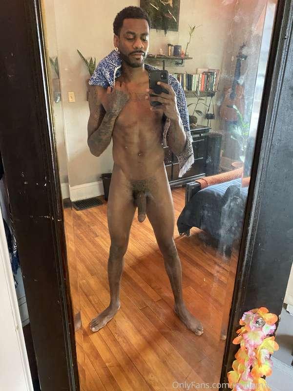 Hopped out the shower and looked in my dirty ass mirror like..