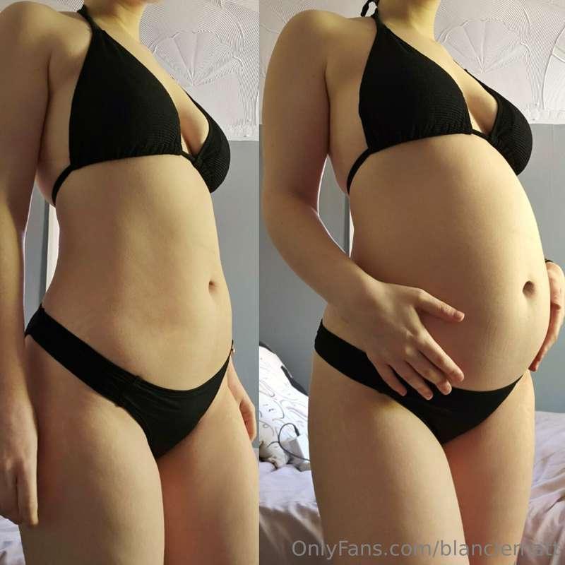 Had to see how my inflated belly looked in my bikini when wa..