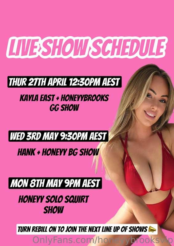 ***UPCOMING LIVE SHOWS*** 📣 Make sure you pop them in your d..