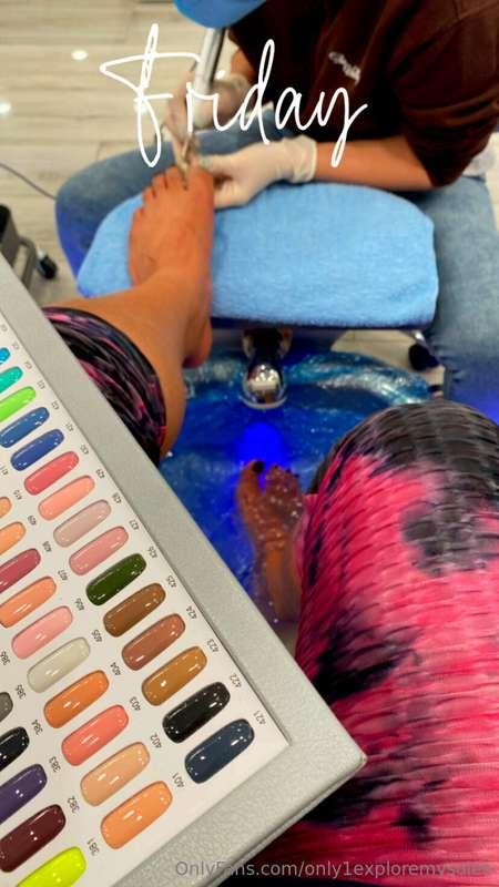 Pedi day is always a great day 😍😍😍 loving this new pink in m..