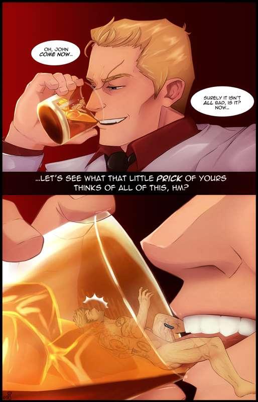comic!Lucifer laps at his drink (amongst other things...) (NSFW)