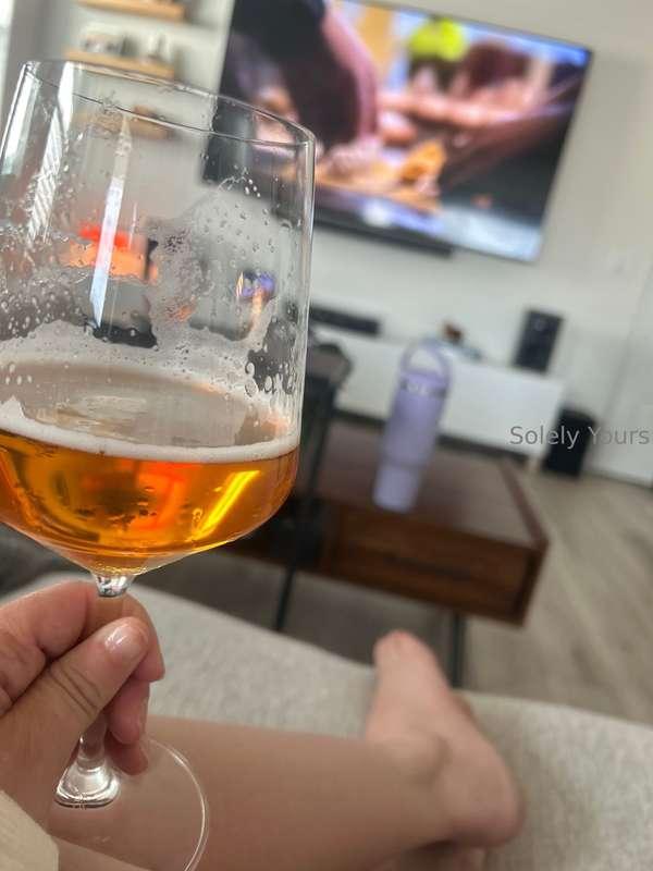 Kona big wave in a wine glass because I’m classy 😂🤌