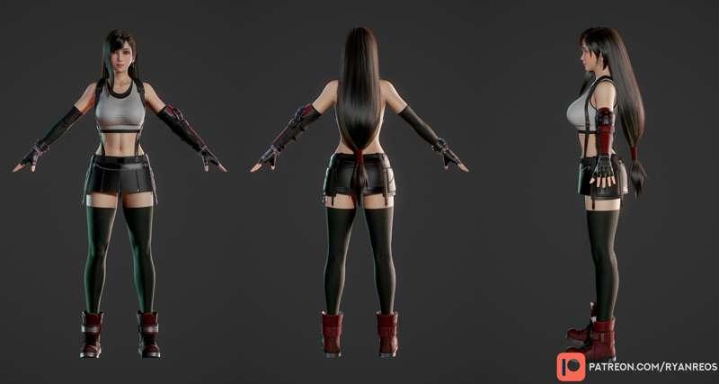 Tifa Lockhart (FF7 Remake) WIP 02 - Texturing Complete!
