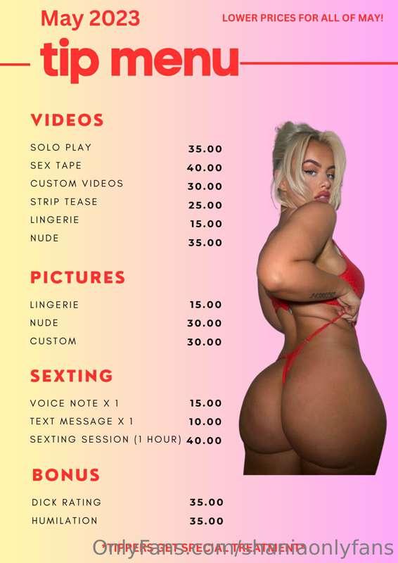 New tip list with my lowest prices ever!🥰