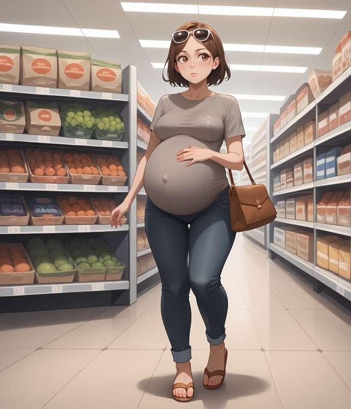 Pregnant Girl Out and About