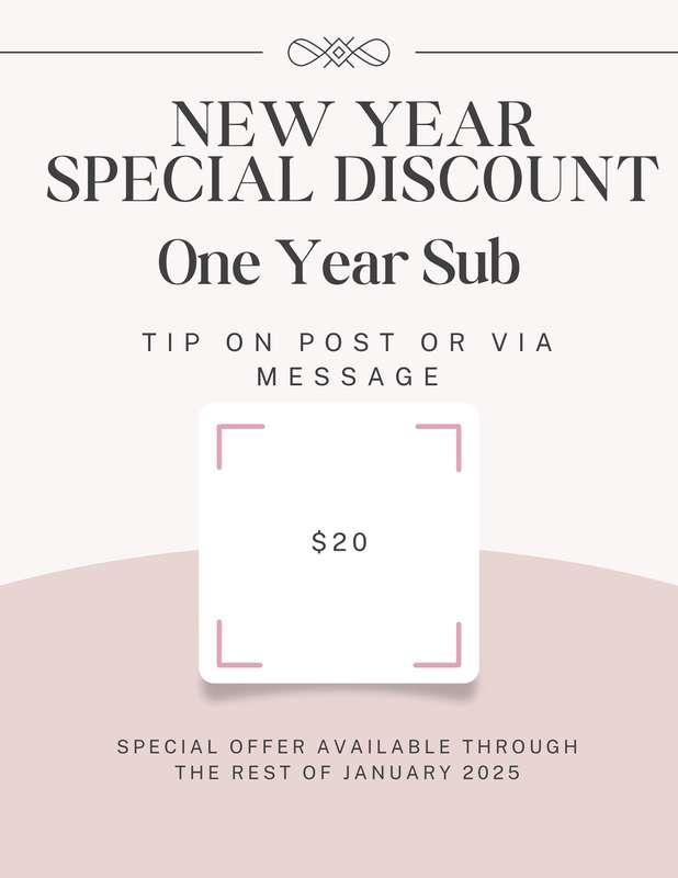 Hi hi everyone!!
To celebrate the new year I will be offering a YEAR sub at a very special price! Yay!!! ^.^ What is the special price?
Check it out below! :3 

*This post and offer is for Subscribers only, there is another for Followers.*