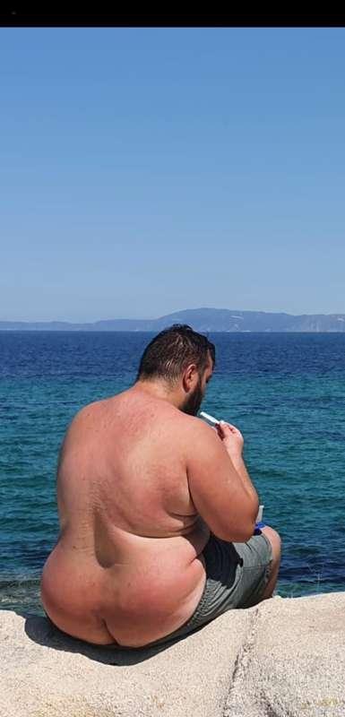 Being a beached whale in Sarti, Greece 🐷🐷🐷🇬🇷