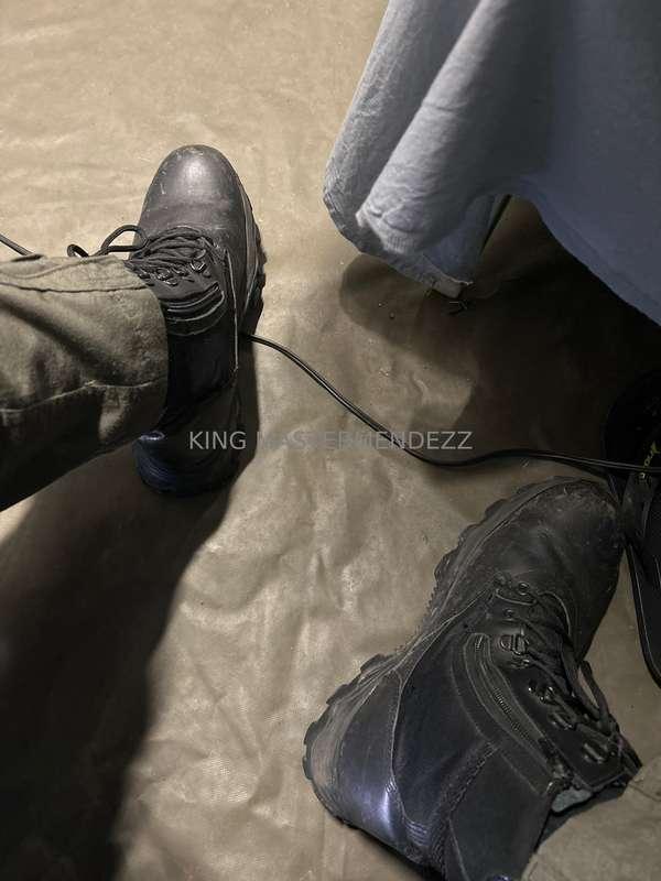 In the military tent