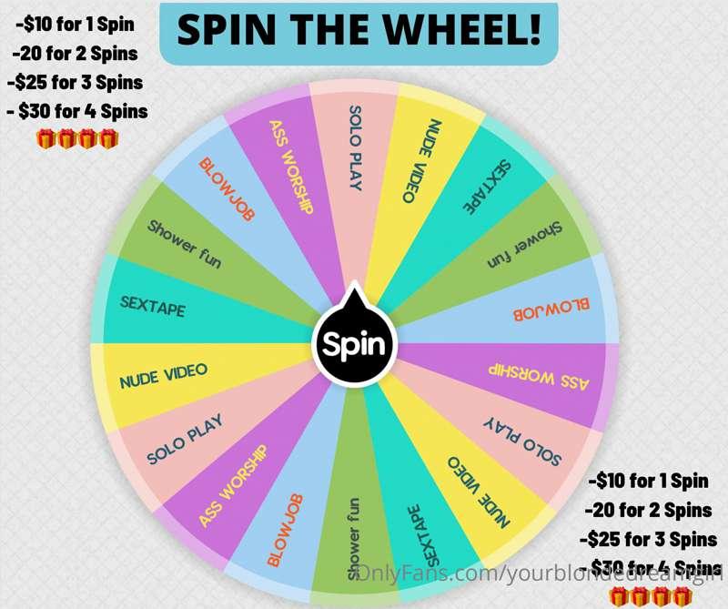 💖 ***SPIN THE WHEEL GAME!*** 💖 
-$10 for 1 Spin 
-20 for 2 S..