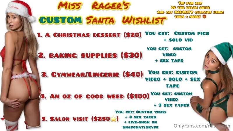 Dear Santa,I’ve been an extra good girl this year and am wri..