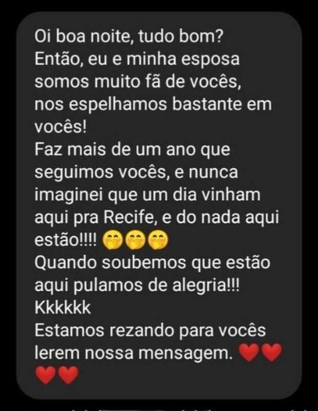 Estas são as mensagens que eu tinha falado pra vocês. Será q..