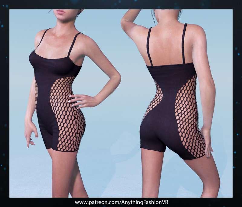 Black Fishnet body suit with presets