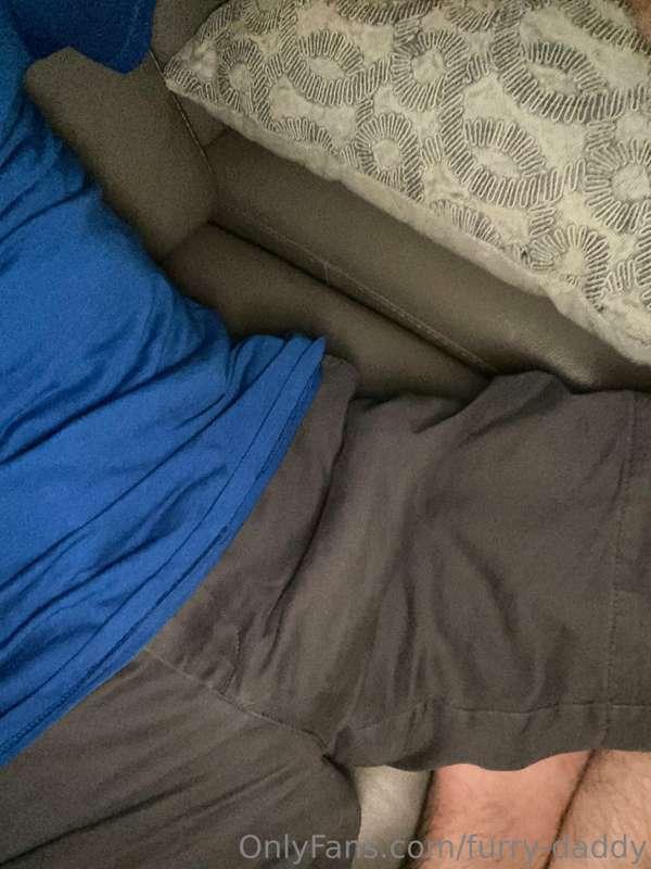 Over at a friends house trying to hide my semi