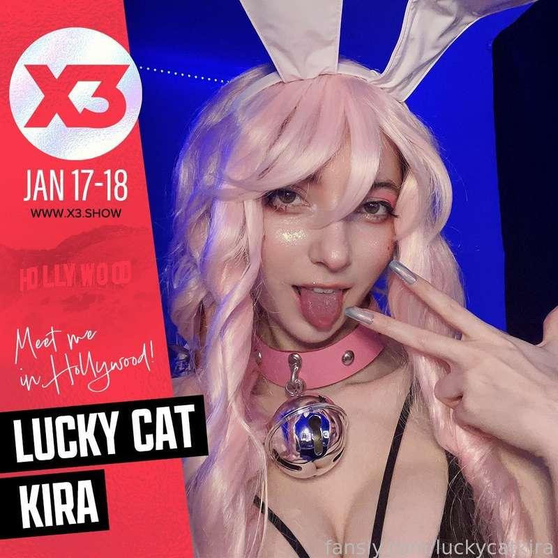 I'm so excited to be invited to a big adult convention! I'll be at www.x3.show at the fansly booth (go get your tickets there)
Come to say hi to me from 4 to 6 pm pst on the 18th~
You can also use my code LUCKYCKIRA to get 50% off your ticket. I'll be super happy  if you come see me so I hope to see you there 🥰