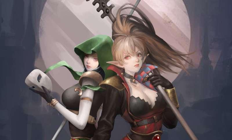 Twin Harlequins Illustration