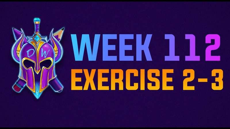  Exercise 2-3 Livestream - WEEK 112