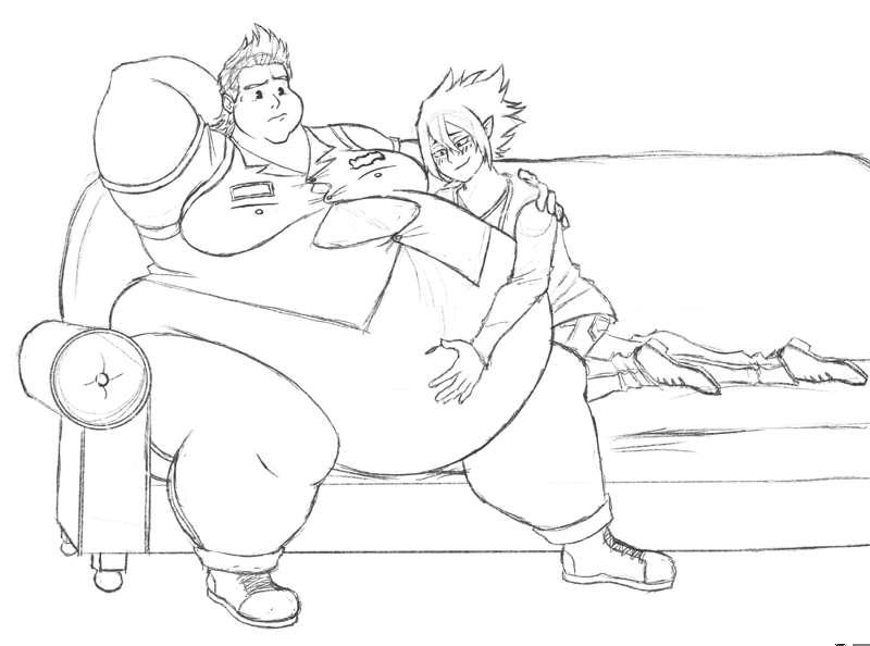 Commission/WIP - Mirio and Tamaki’s movie night