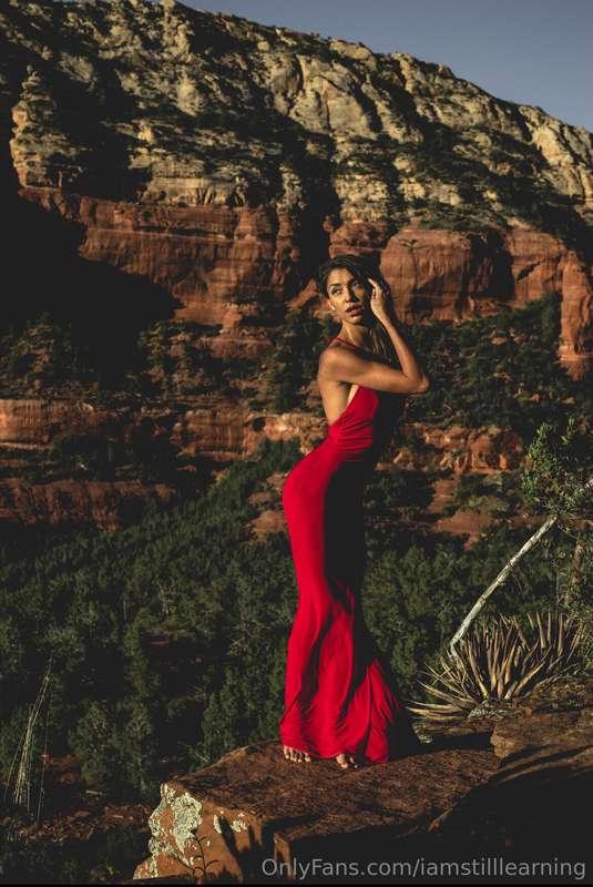 Leah Love Joy Photography;  The red dress on devils bridge. ..