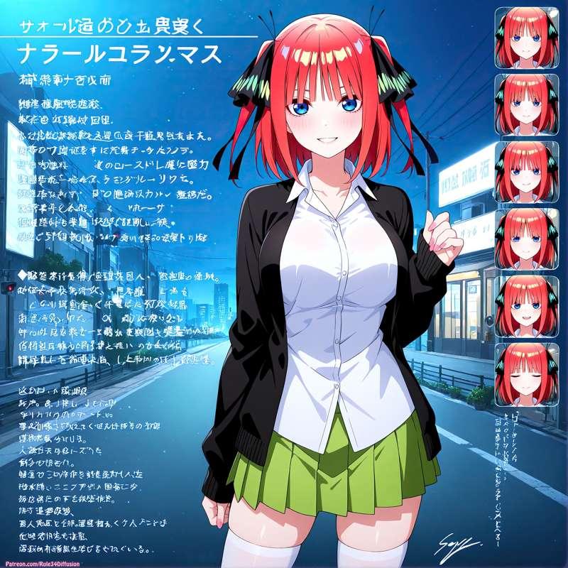 Nino Nakano of The Quintessential Quintuplets Sexy Poses [Gen 2.5]