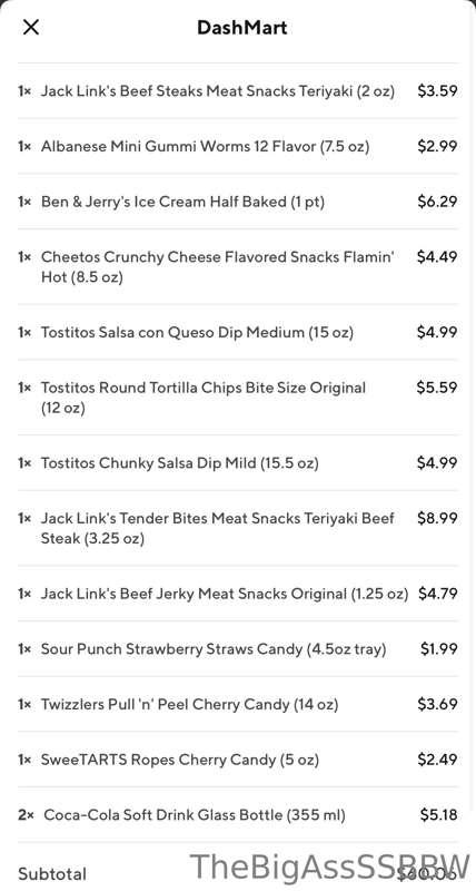 I wonder if the DoorDash person realizes all these snacks ar..