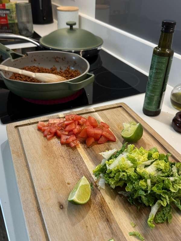 Making burritos 