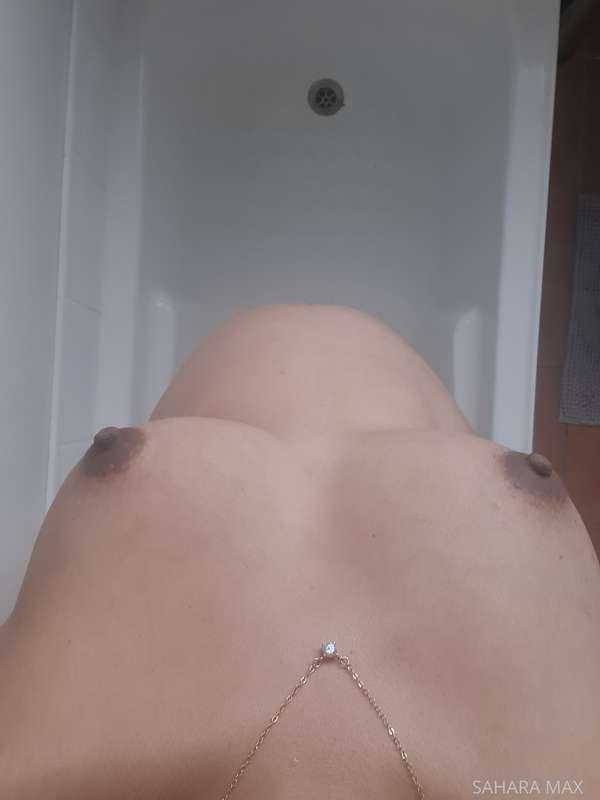 This is my view when I look down. I can't even see my pussy ..
