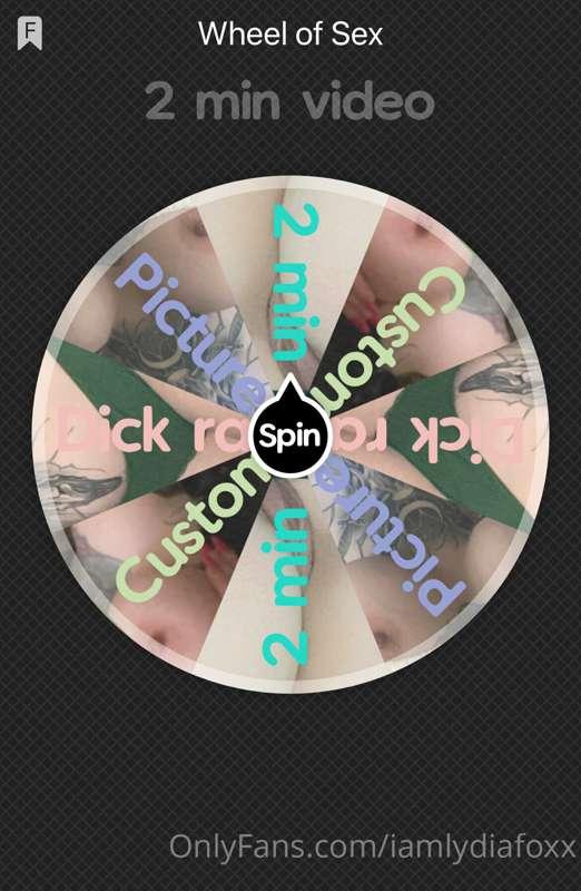 ☸️ Who wants a wheel spin?! ☸️

❗️One spin - $5 
‼️ Two spin..