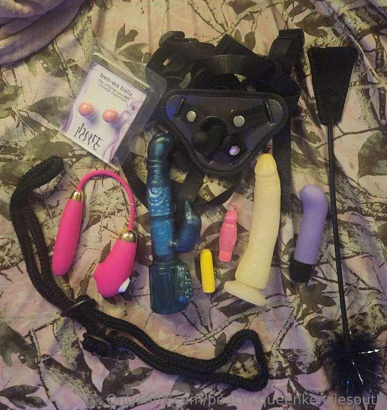 All these toys who wants to see what Let's take a vote and w..