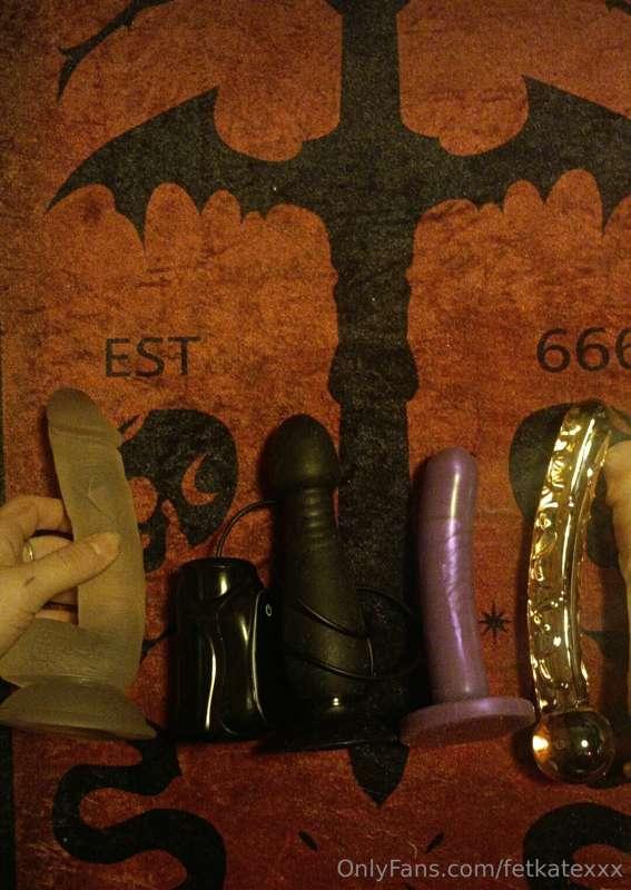 Just a few of my dildos I have to film customs, the black on..
