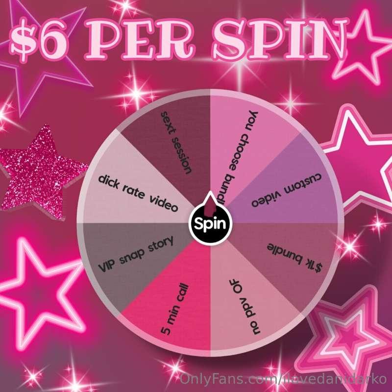$6 per spin or 3 for $15 🩷