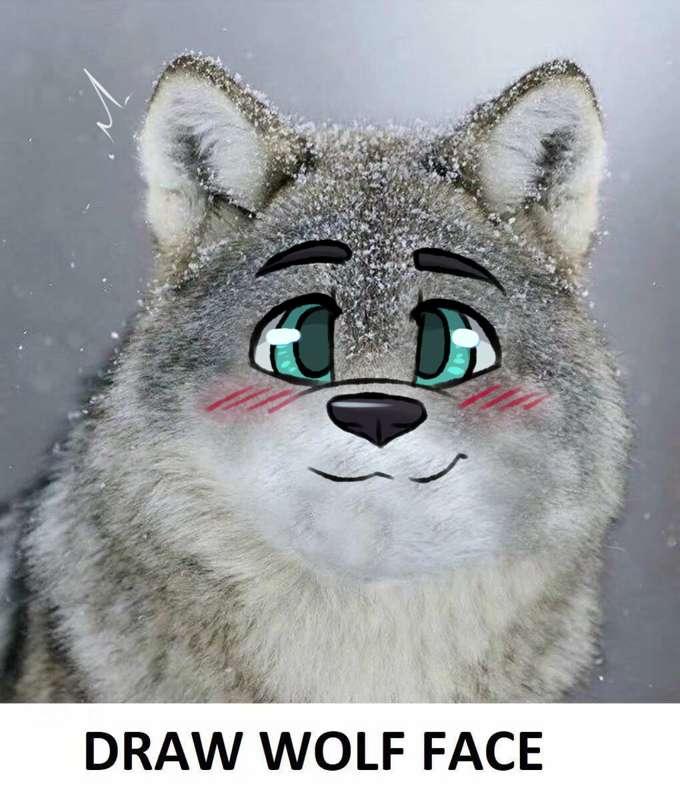 Draw wolf face meme