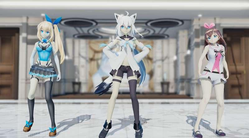 4K UHD 【MMD R-18】 KARA STEP - Mirai Akari, Shirakami Fubuki, Kizuna AI
