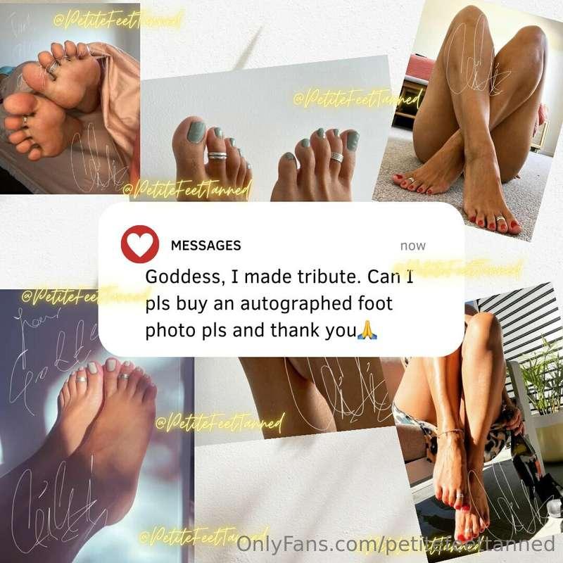 Customised, signed autographs of my Golden Goddess feet.
You..