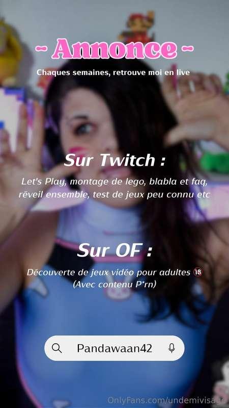 Dorénavant, retrouve moi chaque semaine en live :Sur Twitch ..
