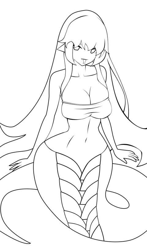 Queen Lamia Naga WIP and lines