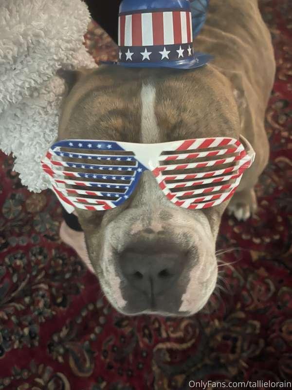 Don’t think my dog was to satisfied about the 4th! 😅 poor ba..