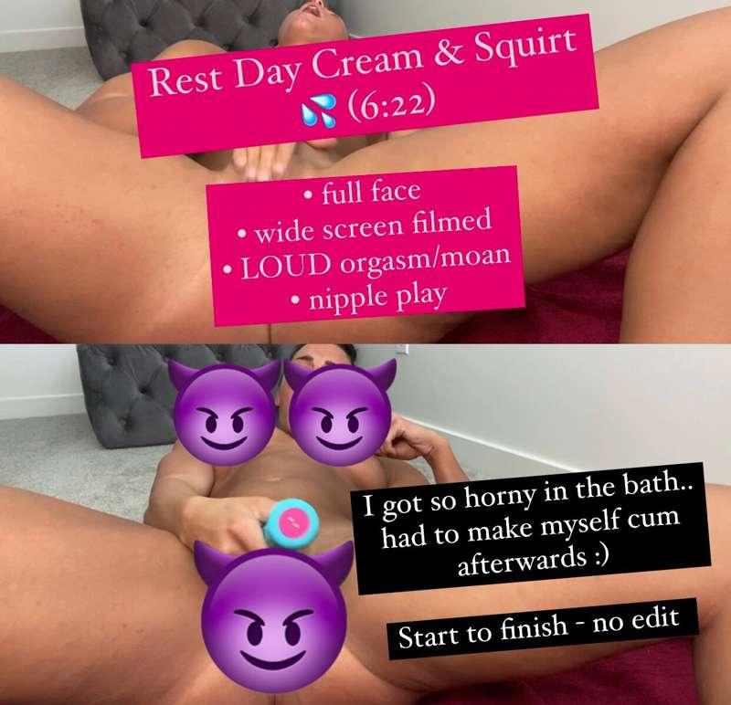 ***REST DAY Cream & SQUIRT*** 

Brand new, full face, wide-s..
