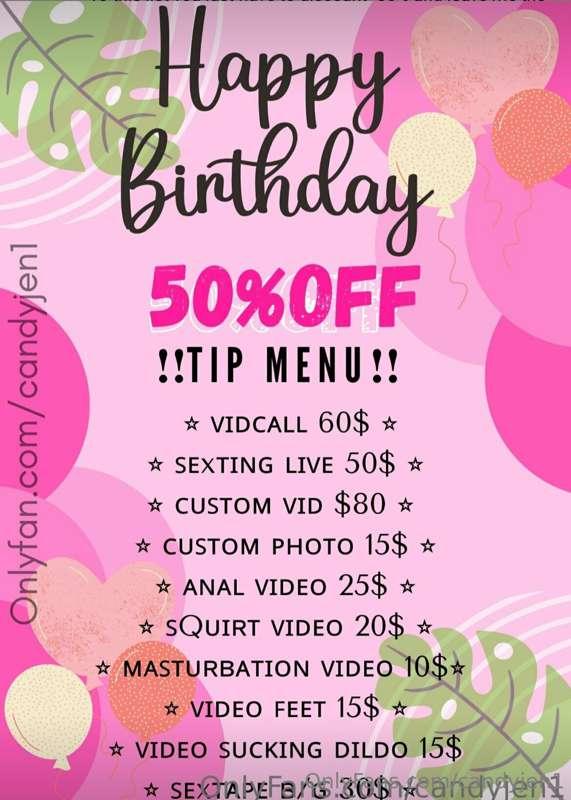 💗🎉🎊 𝗛𝗔𝗣𝗣𝗬 𝗕𝗜𝗥𝗧𝗛𝗗𝗔𝗬 🎊🎉💗
***50% OFF en toda mi lista*** 😱😱

Gi..