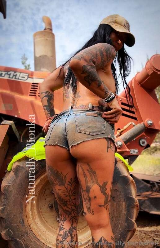 New video on my tractor tire!  I squirt and cum everywhere! ..