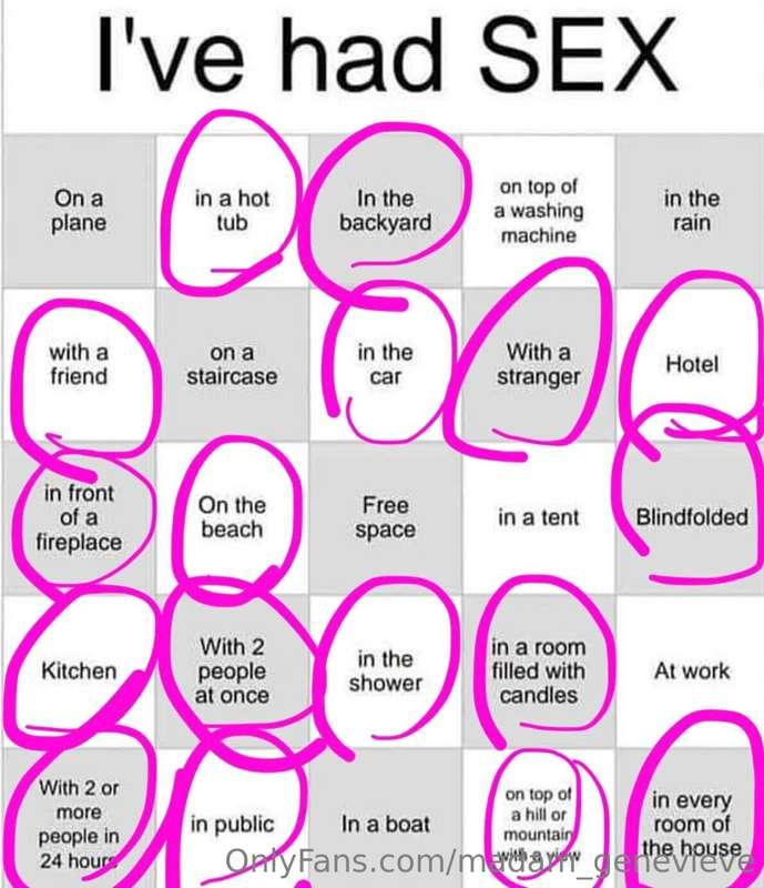 I’m so close to having “BINGO”… Who’s got a boat??