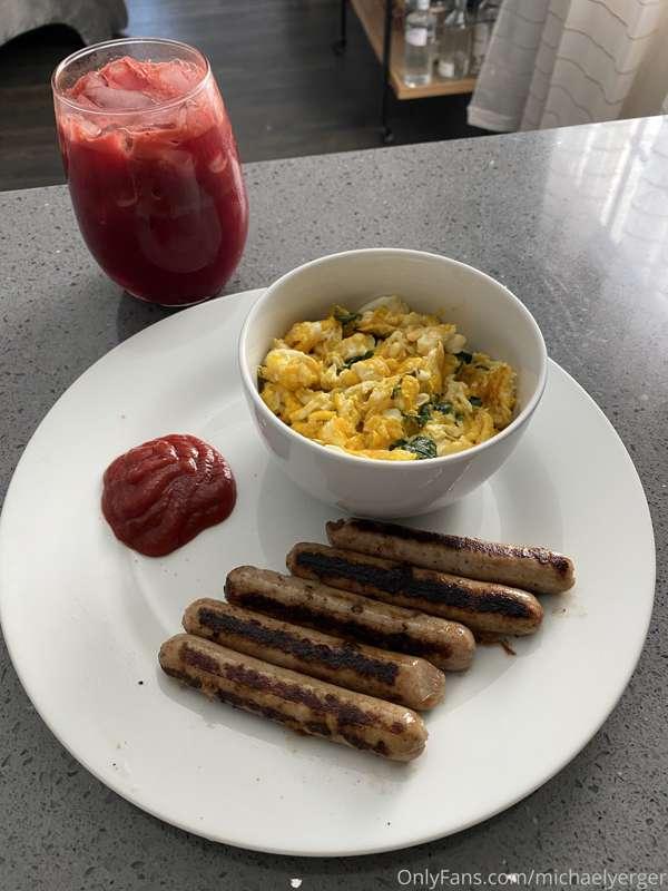 Morning fuel 💪🏼 About to go landscape all day… yesterday rem..