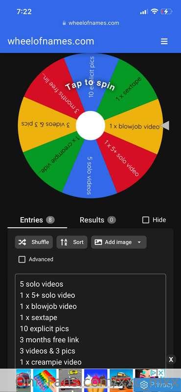 😈💋 NEW SPIN THE WHEEL GAME 💋😈
Something fun to try babe 🥰 

..