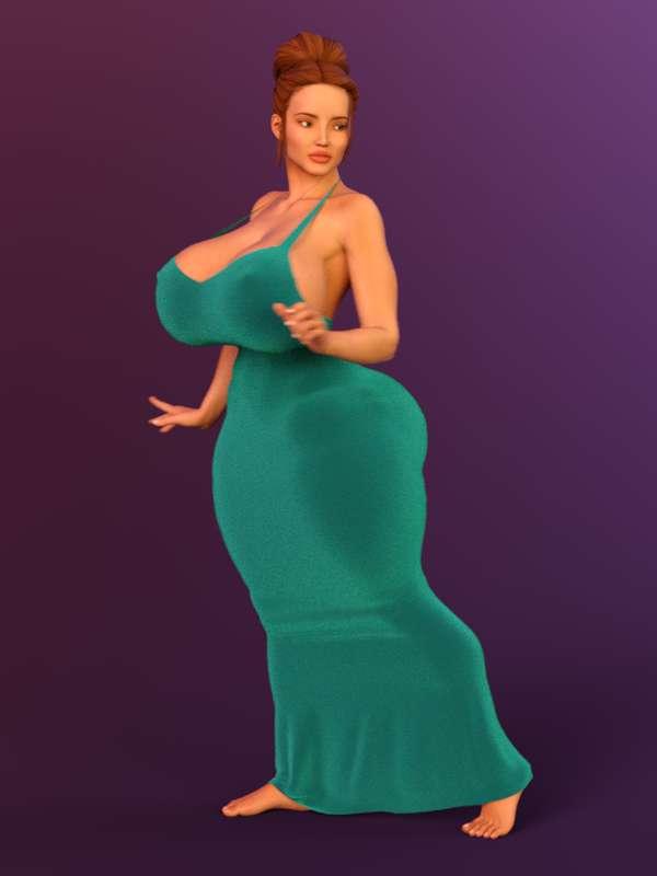 Roxy green dress (Extra turntable)