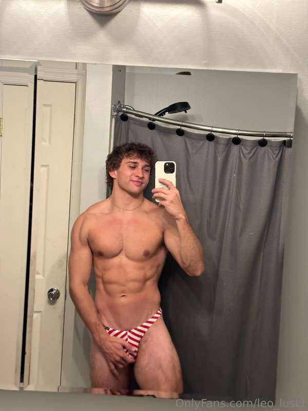 Would you like to take off the candy cane underwear so you c..